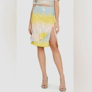 Endless Rose Sequin Pastel Skirt w/side slit Small New
